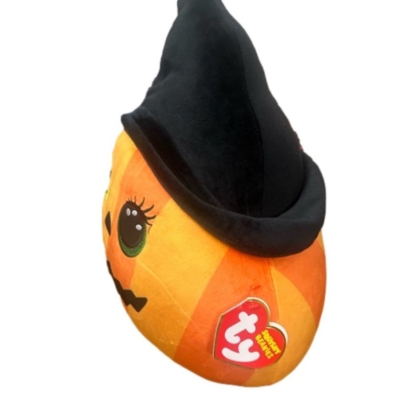 NWT Ty Ramona the Pumpkin 13” Plush Toy Witch Hat Halloween Jack-o’-lantern Soft - Picture 2 of 4